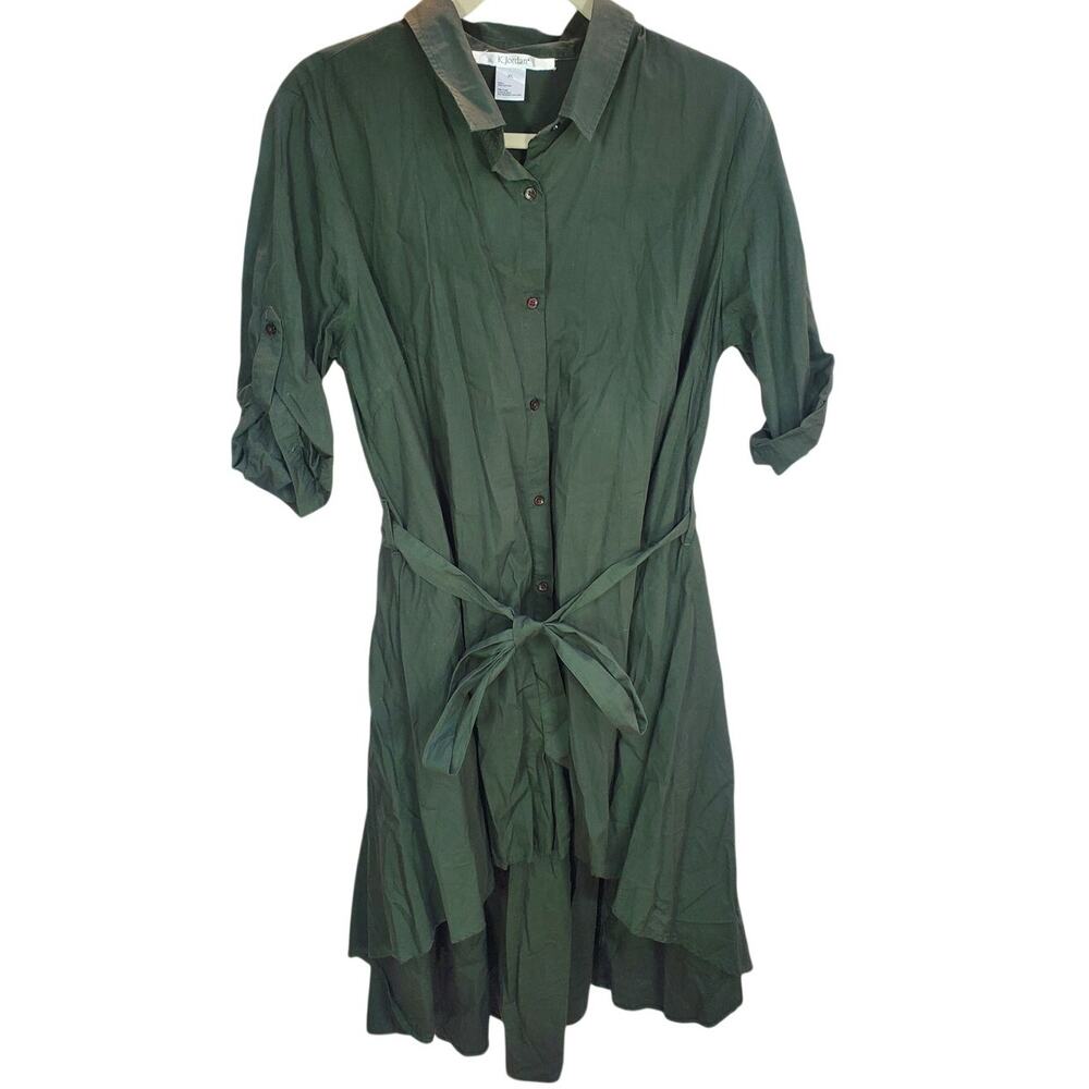 K Jordan Green High Low Button Dress XL